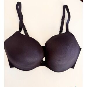 Victoria's Secret Plunge Bra Black 36DD Padded Wireless Seamless 36007682